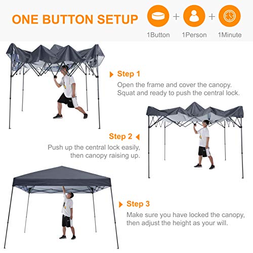 ABCCANOPY Canopy Tent 12x12 Popup Canopy Easy Up Beach Canopy Outdoor