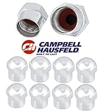 8pc CHAMPBELL HAUSFELD Tire Rim Valve Stem Caps - HEXAGON Premium Valve Caps MIRROR FINISH HIGH GLOSS CHROME STEEL