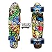 DINBIN Complete Highly Flexible Plastic Cruiser Board Mini 22 Inch Skateboards for Beginners or Professional with High Rebound PU Wheels