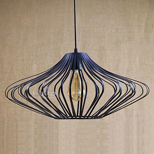 Chandeliers Industrial Rustic Style Openwork Ceiling Light, Creative Retro Light Fixture Hollow Hanging Light Vintage Metal Pendant Lamp with Painted Finish for Dining Room Kitchen Ceiling Pendant Lig