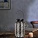 MAGGIFT 12 Lumens Hanging Solar Lights Outdoor Solar Lights Retro Hanging Solar Lantern with Handle (1 Pack, Retro Brown)