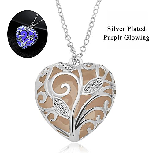 Rinhoo glow in the dark heart charm pendant ladies jewe…