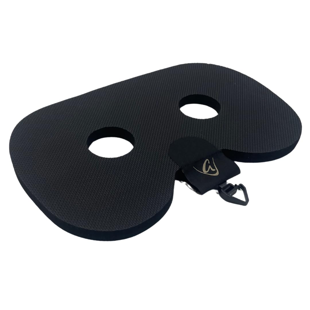 GODFREY Men’s Rowing Seat Pad - 12mm Waterproof Non-Slip Rower Cushion with Optional Clip for Concept2, Peloton, Hydrow & Water Rowers (Black)