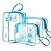 ANRUI TSA Approved Toiletry Bag, 3-PACK Same Size Clear Toiletry Bag with Handle, 3-1-1 Clear Liquids Toiletries & Cosmetics Organizer Clear Travel Bags For Toiletries For Women and Men - Blue