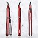 JOYYUM Hair Straightener Titanium Ceramic Flat Iron with Adjustable Temperature,Instant Heat Up,High Heat 410℉, Dual Voltage, Auto Shut Off, 1” Wide Plate (Red)