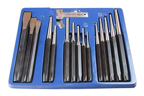 US PRO Professional 16 Pc Comprehensive Punch and Chisel Set with Tray B2071