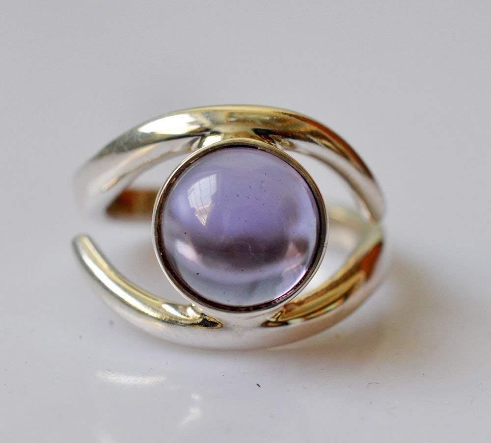 Navya Craft 925 Solid Sterling Silver Alexandrite Handmade Women Ring Sizes F to Z