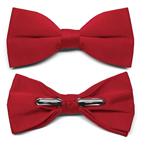TieMart Festive Red Clip-On Bow Tie