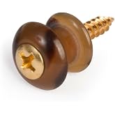 Waverly Guitar Strap Button, Dark Tortoise Button, Gold Screw