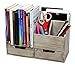 Vintage Rustic Wooden Office Desk Organizer & Mail Rack & Book Shelf For Desktop, Tabletop, or Counter - Distressed Torched Wood-Store Supplies, Desk Accessories, Mail – Barnwood (WO3C)