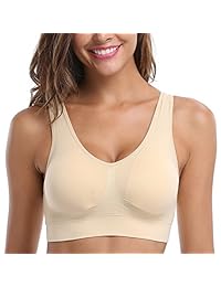 MIRITY Sujetador deportivo acolchado para mujer, sin costuras, elastano, sostén de yoga