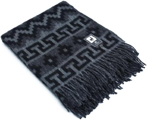 Ethnic Alpaca Wool Throw Blanket Inca Indio Geometric Pattern