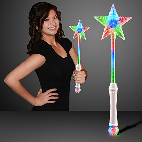 Light Up White Super Star Princess LED Wand