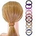 Fashion & Lifestyle Hair Ties Ponytail Holders - Large Boutique Girls Stretchy Elastic Hair Ropes Bands Styling Accessories for Women and Ladies Pack of 20, Random Mixed Color