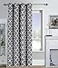 Utopia Bedding Grommet Printed Blackout Curtain, Thermal Insulated Curtains for Bedroom, W52 X L84 Inches, Patterned Grey