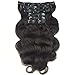 SHOWJARLLY Wavy Clip in Hair Extensions Human Hair 7Pcs/120g 24