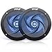 Low-Profile Waterproof Marine Speakers - 100W 4 Inch 2 Way 1 Pair Slim Style Waterproof Weather Resistant Outdoor Audio Stereo Sound System w/Blue Illuminating LED Lights - Pyle (Black) primary