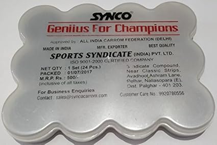 KD Synco Carrom Coin Carrom Board Accessory Approved & Used in National Tournament Held by Carrom Federation of India (Genius for Champion)