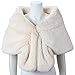 Caracilia Faux Fur Shawl Wrap Stole Cape for Women Beige S CA95
