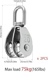 PREMJCROY 2PCS 304 Double Pulley Block Heavy Duty Swivel Lifting Wheel view 2
