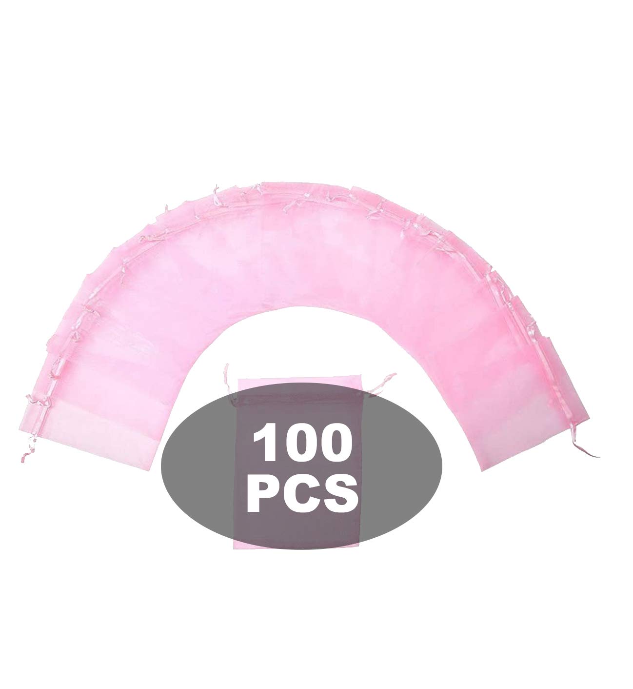 Wady Pack of 100 Organza Gift Bags Jewellery Bags Drawstring Bags Wedding Party Favour pink
