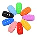 AndyGo Silicone Smart Key Cover Protector Holder For Ford Mondeo Focus 3 MK3 ST Kuga Fiesta Escape Ecosport Titanium 3 Buttons Dark Blue
