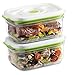 FOSA Vacuum Seal Containers (2-Pack, 49oz) – Airtight Food Storage Containers for Freshness | BPA-Free, Dishwasher Safe | Ideal for Meal Prep, Leftovers, Dry Goods (Pump Sold Separately)