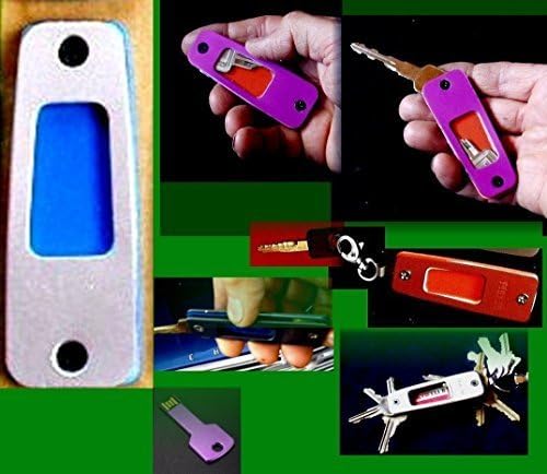 KEYSAFE II SILVER MATTE (ELEVEN ALUMINUM COLORS) -- ORIGINAL "PILOT'S" SPACE-AGE EZ-FOLD COMPACT "FLIGHT SUIT" KEY CASE ORGANIZER -- USB FLASH CARDS, FOB'S -- USA