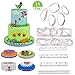 Dinosaur Molds Set - Fluffy Fondant Cloud Cutter,Flame/Wave/Grass/Icicles Cutter and Dinosaur Cookie Cake Plastic Embossing Mold,Sugar Craft,Fondant Decorating Tools