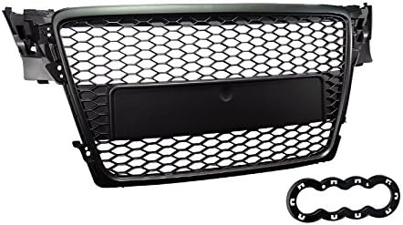 WindGlide GRI-GR-A409-RS-BK - 09-10 AUDI A4 B8 (NOT FIT PARKING ASSIST AND CABRIO MODEL) RS STYLE FRONT GRILL W/O LOGO BASE (BLACK)