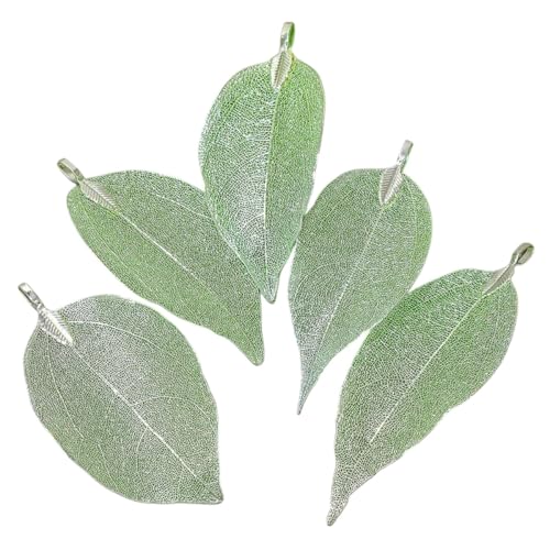 TAODIEM SDV Electroplated Metal Leaves Pendent 5Pcs ColoRIFul Alloy Metal Leaf Charrm Jewelry Accessories For Making Diy Necklace Earring