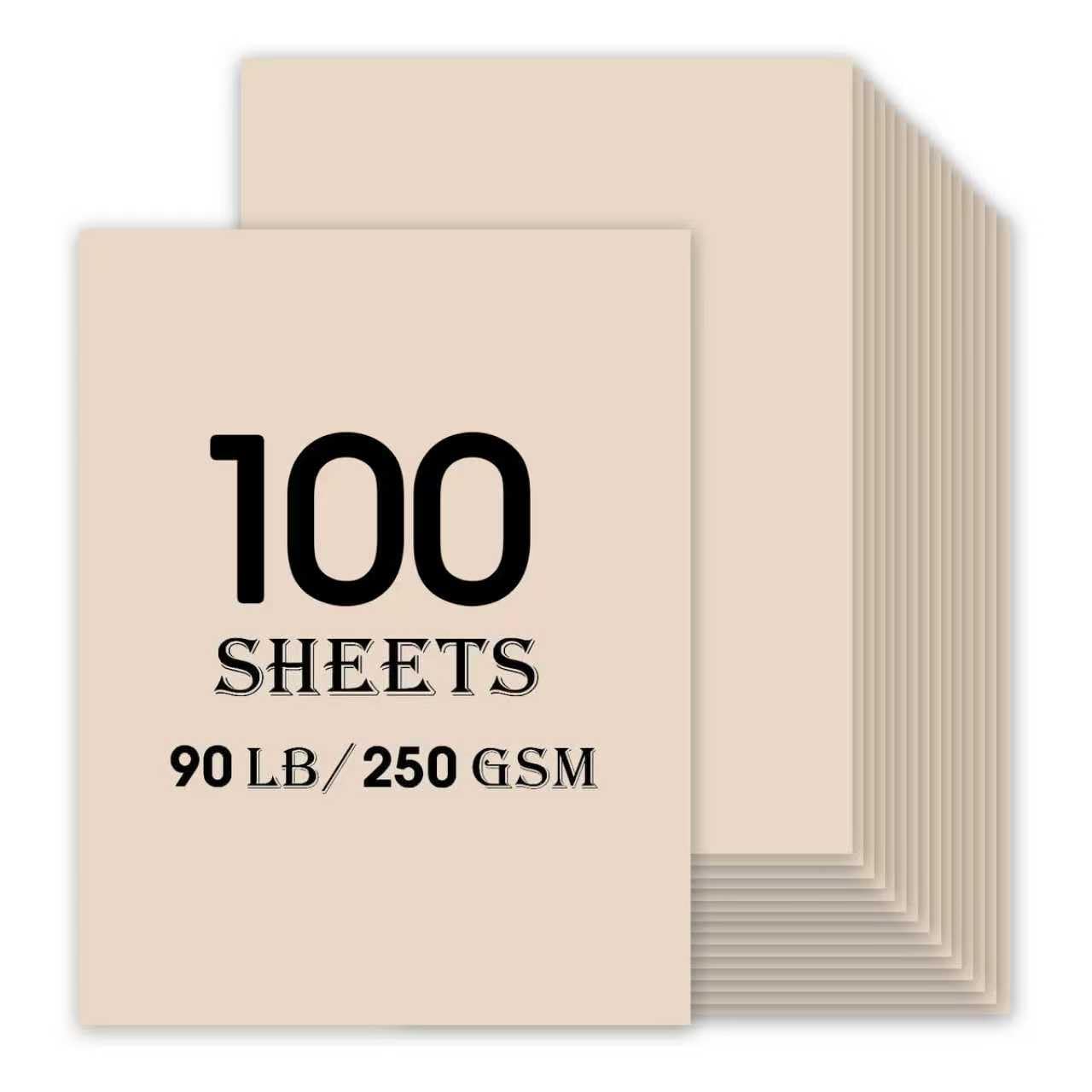 Photo 1 of 100 Sheets Tan Cardstock 8.5 x 11 Tan Paper, 90lb Card Stock Printer Paper for Invitations, Scrapbooking, Crafts, DIY Cards (PINK)