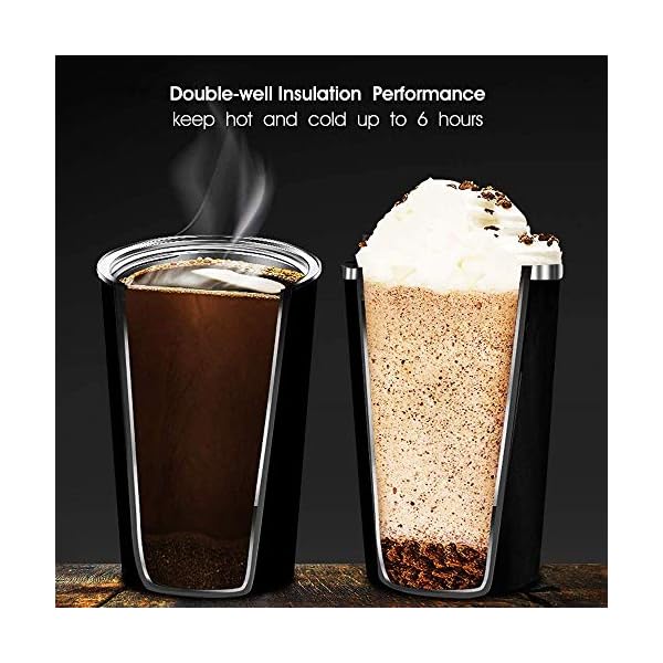 Coffee-Cup-Insulated-Reusable-Travel-Mug-Double-Walled-Stainless-Steel-with-Leakproof-Lid-for-Hot-Drinks-and-Beer-380ml-Black ARTLIVE Travel Mug, Coffee Cup Insulated & Reusable Travel Cup - Thermal Stainless Steel Eco-Friendly with Leakproof Lid…