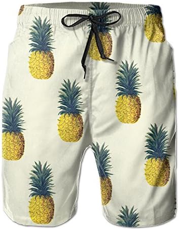 Wdfhl Pineapple Colour Men's Summer Summer Beach Pants Quick Dry Swim Trunks XL