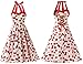 DRESSTELLS Women 50s Dress Vintage Cocktail Halter Dresses 1950s Rockabilly Audrey Hepburn Dress for Prom Bridesmaid Party Homecoming Cherry White3XL