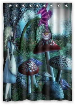 Personalized Custom Anime Alice in Wonderland Window Curtain / Drapery / Panels / Treatment Thermal Insulated Blackout Window Curtains 52 "x 72" Inch Home Decoration