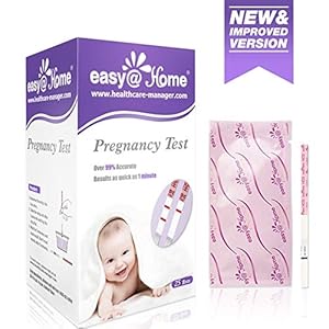 Easy@Home Pregnancy Test Strips: Early Detection hCG Tests 25 Pack, EXP 09-30-2023 EZW1-S-25