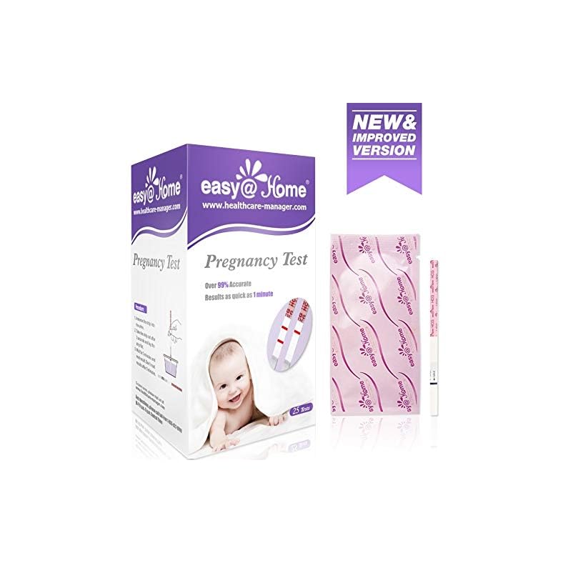 Easy@Home Pregnancy Test Strips: Early Detection hCG Tests 25 Pack, EXP 09-30-2023 EZW1-S-25