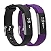 Henoda Silicone Bands for Fitbit Alta,Alta Strap Style,Large,Small (2PCS Texture Black+Plum)