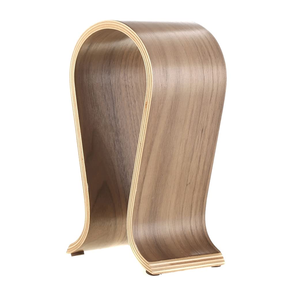 Impatiens Walnut Wood Headphone Holder, Universal Headphone Holder, U-Shape Headset Holder, Eco-Friendly, Durable, Non-Slip, for Home, Office, Shop(Brown)
