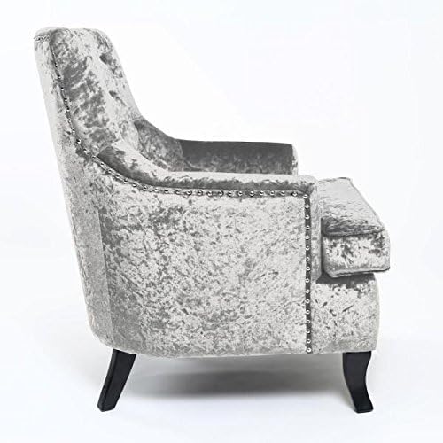 Richmond Premium Crushed Velvet Silver Armchair