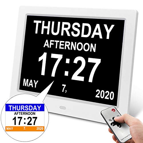 Dementia Alarm Clock Alzheimers Clock with 3 Interfaces 8 Alarm Options