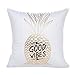 Clearance! Wearefin Gold Foil Printing Pillow Case Sofa Waist Throw Cushion Cover Home Decor (White H)