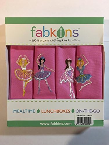 Fabkins Everyday Organic Cloth Napkins for Kids (Prima Ballerina--Solid Pink)