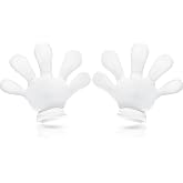 Geyoga 1 Pairs White Jumbo Cartoon Hand Gloves, Halloween Party Costume | Giant Cartoon Hands, Oversized Finger Mitts for Party Dress up, Role Playing, Halloween Costume Accessory, Novelty