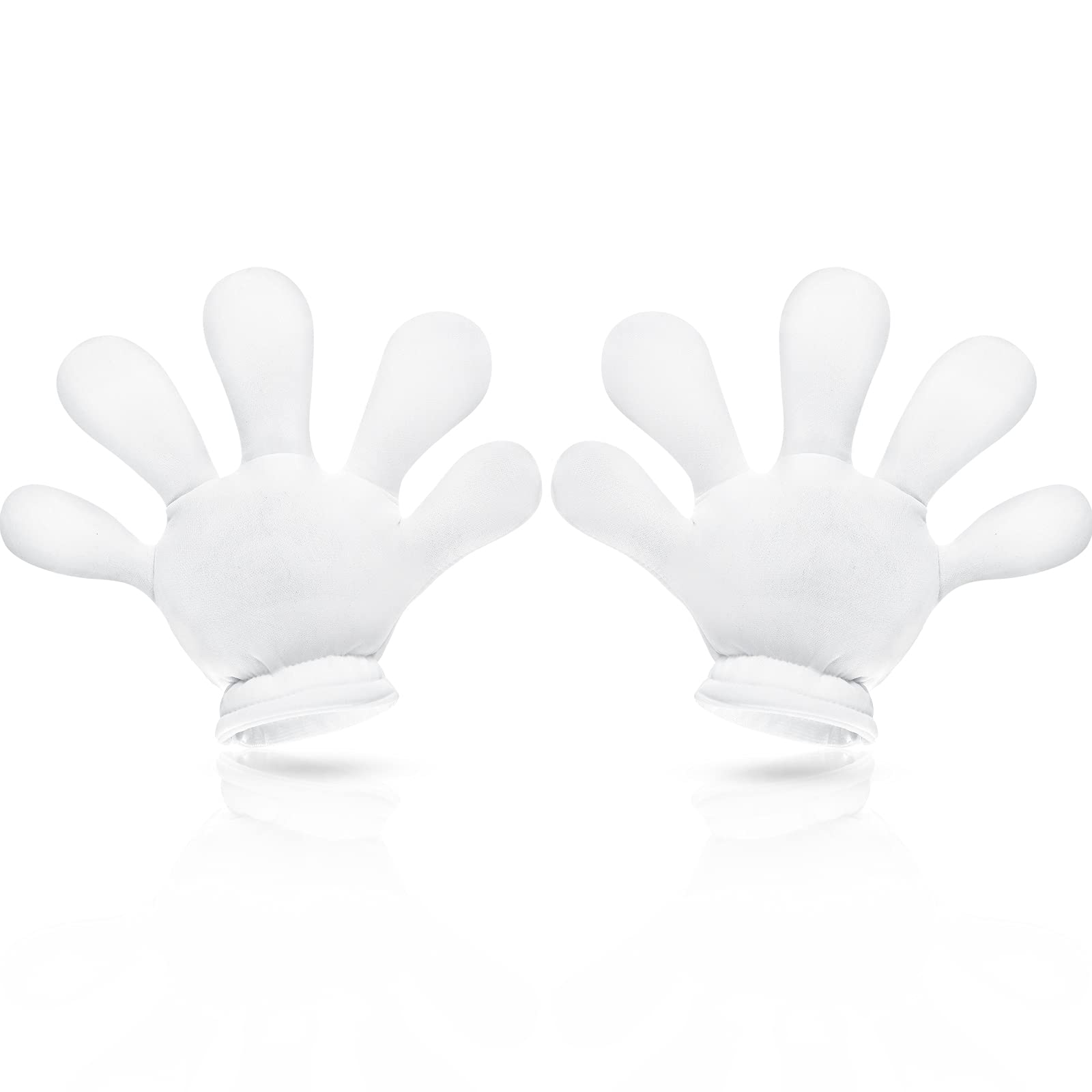 Photo 1 of 1 Pair 4 Pairs White Jumbo Cartoon Hands White Fingers Jumbo Cartoon Hands Halloween Costume Gloves Halloween Costume Accessory for Role Playing Party Small