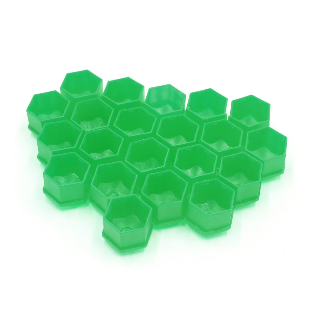 Cache écrou De Roue Feu Vert sourcing map 20pc 17mm Plastique Vert Cache vis écrou Roue dépose Auto