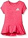 Adidas Little Girls' Short Sleeve Tee with Ruffle, Pink, 6