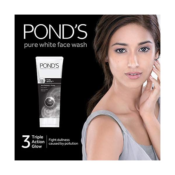 POND'S Pure White Anti Pollution Activated Charcoal Face Wash, 100 g
