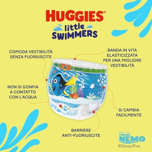 Little Swimmers Pannolini Taglia 2-3 (3-8 kg), Pannolino costumino, Design Disney, 20 Pz